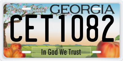 GA license plate CET1082