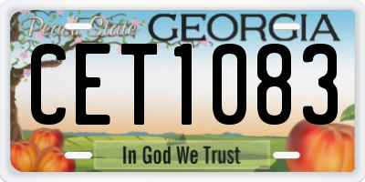 GA license plate CET1083