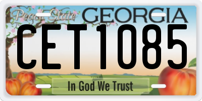 GA license plate CET1085