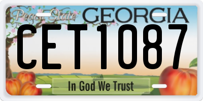 GA license plate CET1087