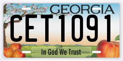 GA license plate CET1091