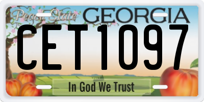 GA license plate CET1097