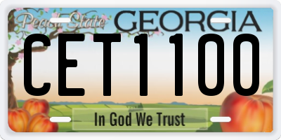 GA license plate CET1100