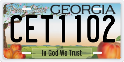GA license plate CET1102