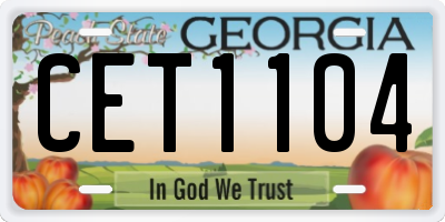 GA license plate CET1104