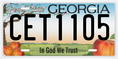 GA license plate CET1105