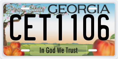 GA license plate CET1106