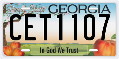GA license plate CET1107
