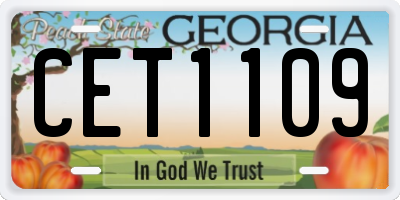 GA license plate CET1109