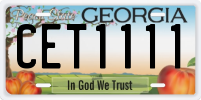 GA license plate CET1111