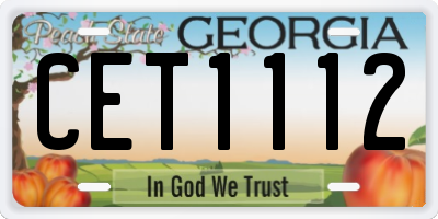 GA license plate CET1112