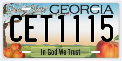 GA license plate CET1115