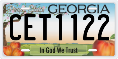 GA license plate CET1122