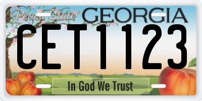 GA license plate CET1123