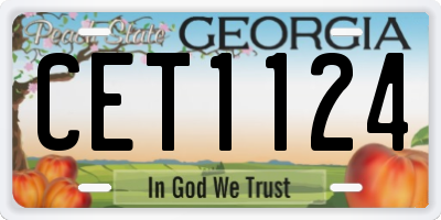 GA license plate CET1124