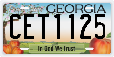 GA license plate CET1125