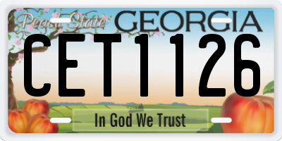 GA license plate CET1126