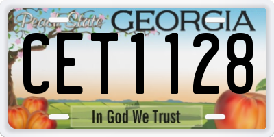 GA license plate CET1128