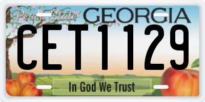 GA license plate CET1129