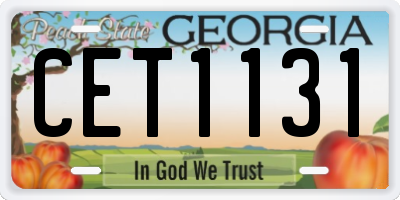 GA license plate CET1131