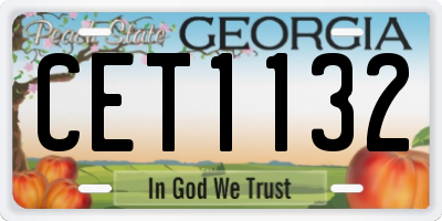 GA license plate CET1132