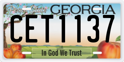 GA license plate CET1137