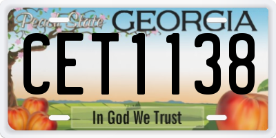 GA license plate CET1138