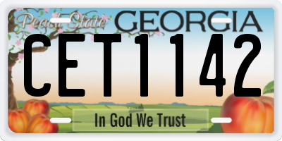 GA license plate CET1142