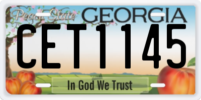 GA license plate CET1145