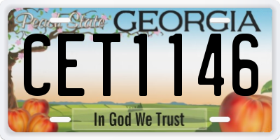 GA license plate CET1146