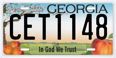 GA license plate CET1148