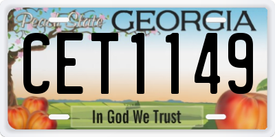 GA license plate CET1149