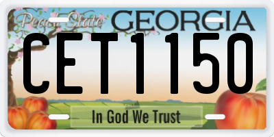 GA license plate CET1150