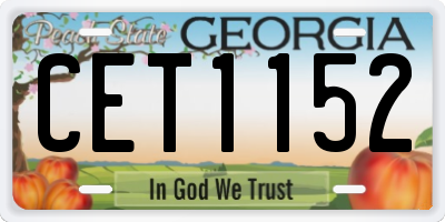 GA license plate CET1152