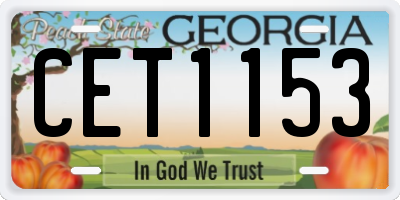 GA license plate CET1153