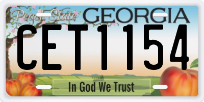 GA license plate CET1154