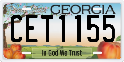 GA license plate CET1155