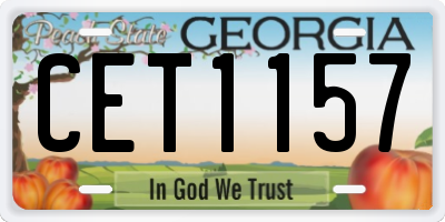 GA license plate CET1157