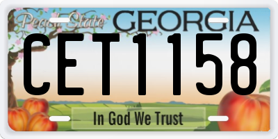 GA license plate CET1158