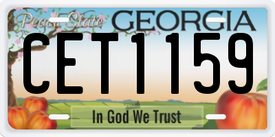 GA license plate CET1159