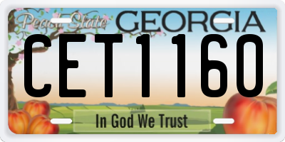 GA license plate CET1160