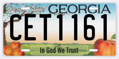 GA license plate CET1161