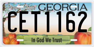 GA license plate CET1162