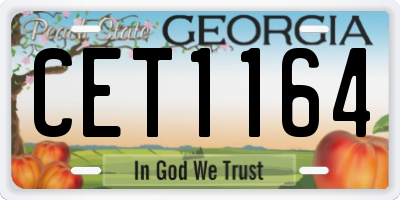 GA license plate CET1164