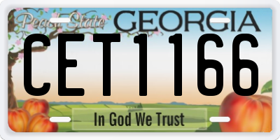 GA license plate CET1166