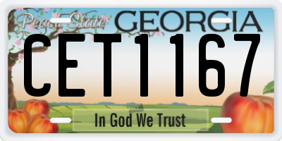 GA license plate CET1167