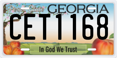 GA license plate CET1168
