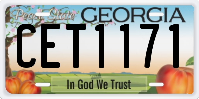 GA license plate CET1171