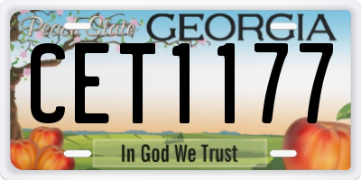 GA license plate CET1177
