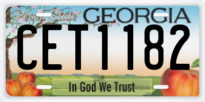 GA license plate CET1182